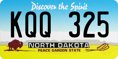 ND license plate KQQ325