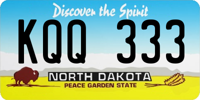 ND license plate KQQ333