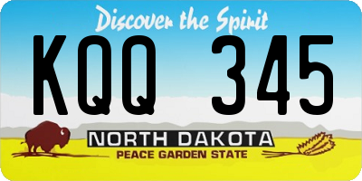 ND license plate KQQ345