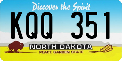 ND license plate KQQ351