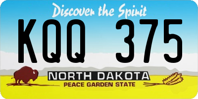 ND license plate KQQ375
