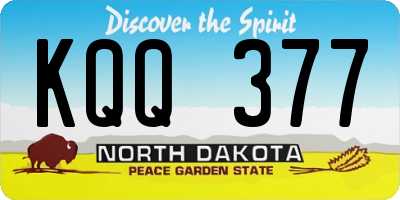 ND license plate KQQ377