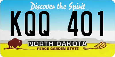 ND license plate KQQ401