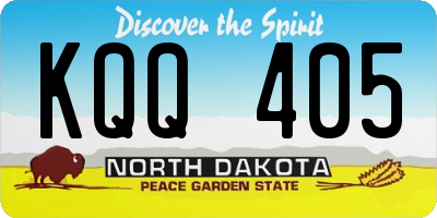 ND license plate KQQ405