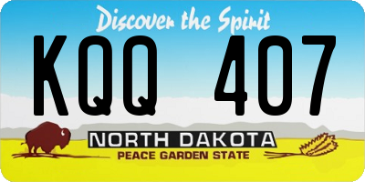 ND license plate KQQ407