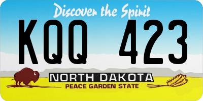 ND license plate KQQ423