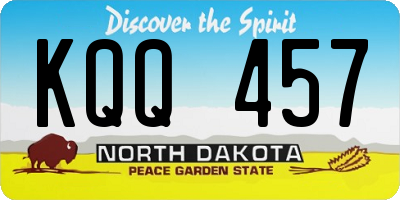 ND license plate KQQ457