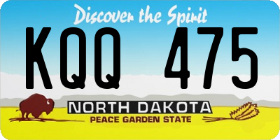 ND license plate KQQ475