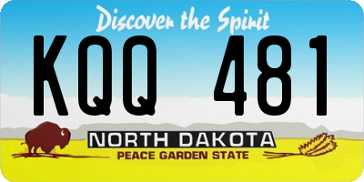ND license plate KQQ481