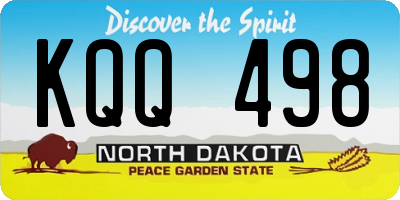 ND license plate KQQ498