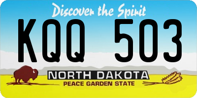 ND license plate KQQ503
