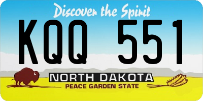 ND license plate KQQ551