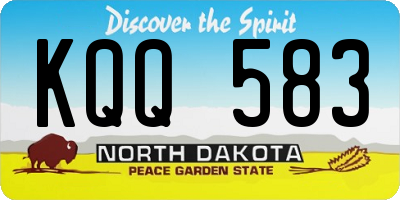 ND license plate KQQ583