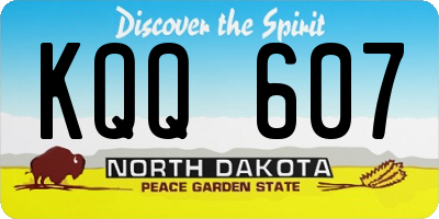 ND license plate KQQ607