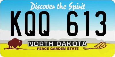 ND license plate KQQ613