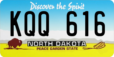 ND license plate KQQ616