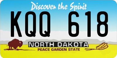 ND license plate KQQ618