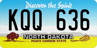 ND license plate KQQ636