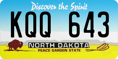 ND license plate KQQ643