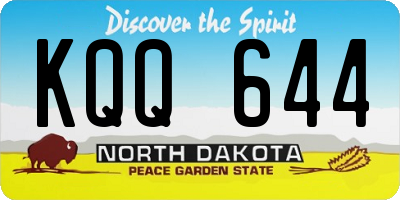 ND license plate KQQ644