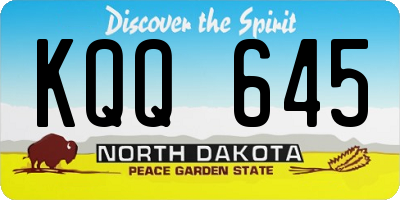 ND license plate KQQ645