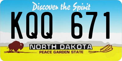 ND license plate KQQ671