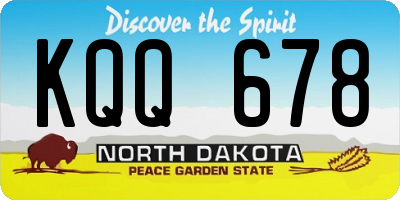 ND license plate KQQ678