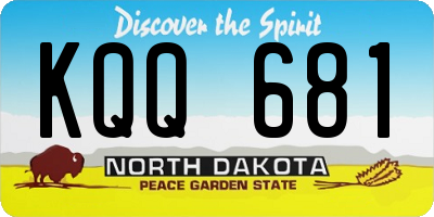ND license plate KQQ681