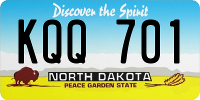 ND license plate KQQ701