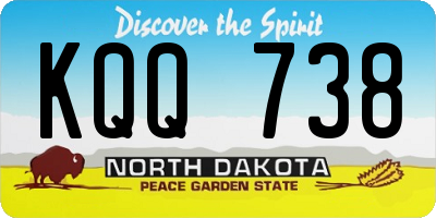 ND license plate KQQ738
