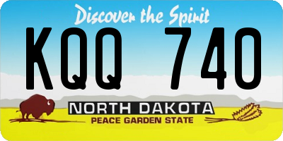 ND license plate KQQ740