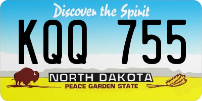 ND license plate KQQ755