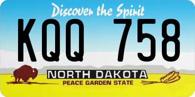 ND license plate KQQ758