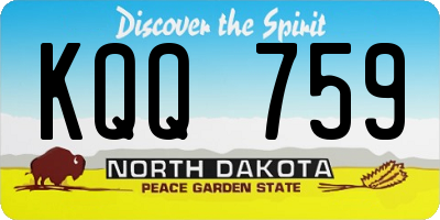 ND license plate KQQ759