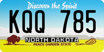 ND license plate KQQ785