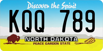 ND license plate KQQ789