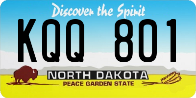 ND license plate KQQ801