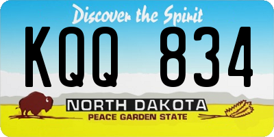 ND license plate KQQ834
