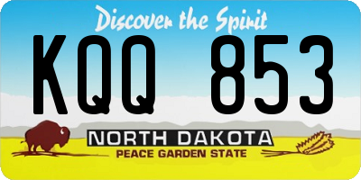 ND license plate KQQ853