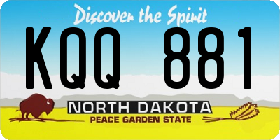 ND license plate KQQ881