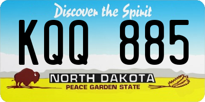 ND license plate KQQ885