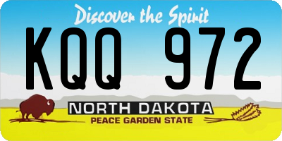 ND license plate KQQ972