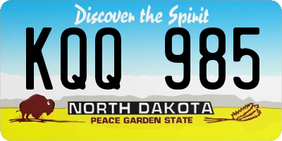 ND license plate KQQ985