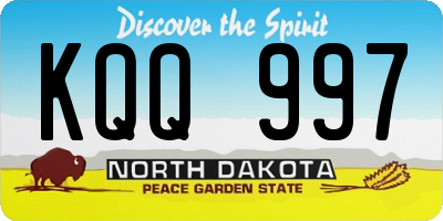 ND license plate KQQ997