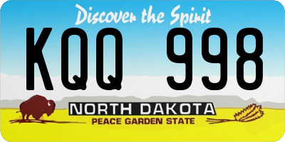 ND license plate KQQ998