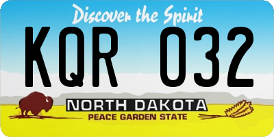 ND license plate KQR032