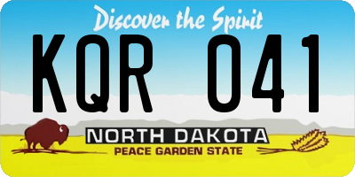 ND license plate KQR041