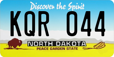 ND license plate KQR044