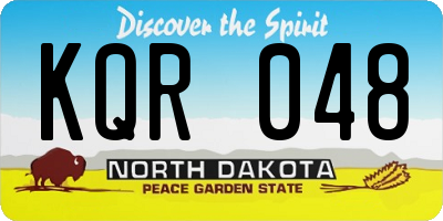 ND license plate KQR048