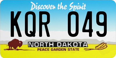 ND license plate KQR049